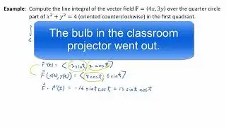 Video 16.2.5: Computing a Line Integral W.R.T. a Vector Field