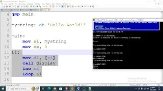 COS2621 - DOSBox Loop through string variable - x86 Assembly