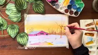 Easy watercolour painting for beginners/ watercolour painting/ watercolour landscape
