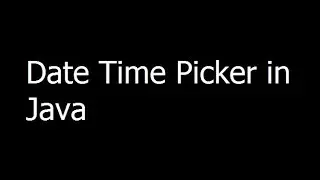 010 - Java Programming - Date Time Picker in Java - Urdu/Hindi
