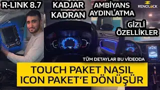MEGANE 4 ICON PAKET DÖNÜŞÜMÜ | R-LINK 8.7 / KADJAR HAYALET KADRAN / AMBİYANS AYDINLATMA