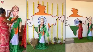 Using Home Items Bharat Mata Making || Republic Day Decoration ideas || 26 January 2024 || DIY