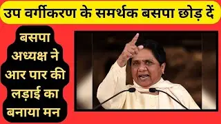 बसपा अध्यक्ष का कड़ा फैसला , दलित कोटे के वर्गीकरण  के समर्थकों को पार्टी छोड़ने को कहा
