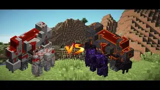 Redstone Golem & Redstone Monstrosity Team vs Ender Golem & Netherite Monstrosity Team