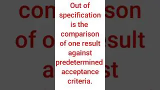 Out of specification result in pharma | OOS investigation | OOS | English Excel #shorts