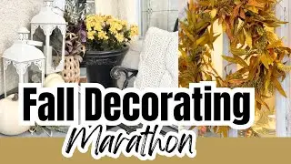 🍁 FALL DECORATING MARATHON/ FALL FRONT PORCH CLEAN + DECORATE / EARLY FALL DECORATING IDEAS