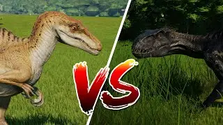 The battle of the dinosaurs. INDORAPTOR vs SPINORAPTOR. Jurassic World Evolution. Dinosaurs