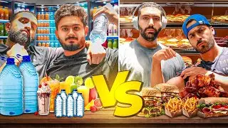 فريق سوائل 🚰VS 🍖 فريق الجوامد 24 ساعة | طلع الموضوع صعب 😭