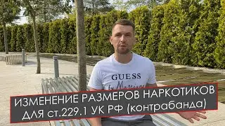 ИЗМЕНЕНИЕ РАЗМЕРОВ НАРКОТИКОВ ДЛЯ ст.229.1 УК РФ (контрабанда)