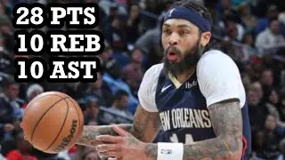 Brandon Ingram TRIPLE DOUBLE 28 PTS, 10 REB, 10 AST Highlights vs Hornets (2023-24)