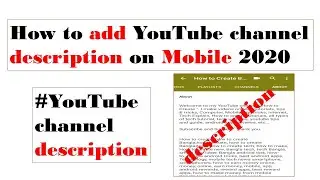 How to add YouTube channel description 2020