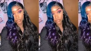 Blue Purple Ombre Hair Color Tutorial | Ft EullairHair