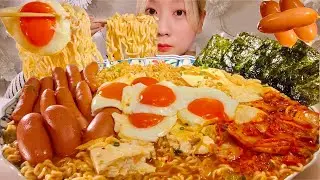 ASMR Korean Spicy Shin Ramyun【Mukbang/ Eating Sounds】【English subtitles】
